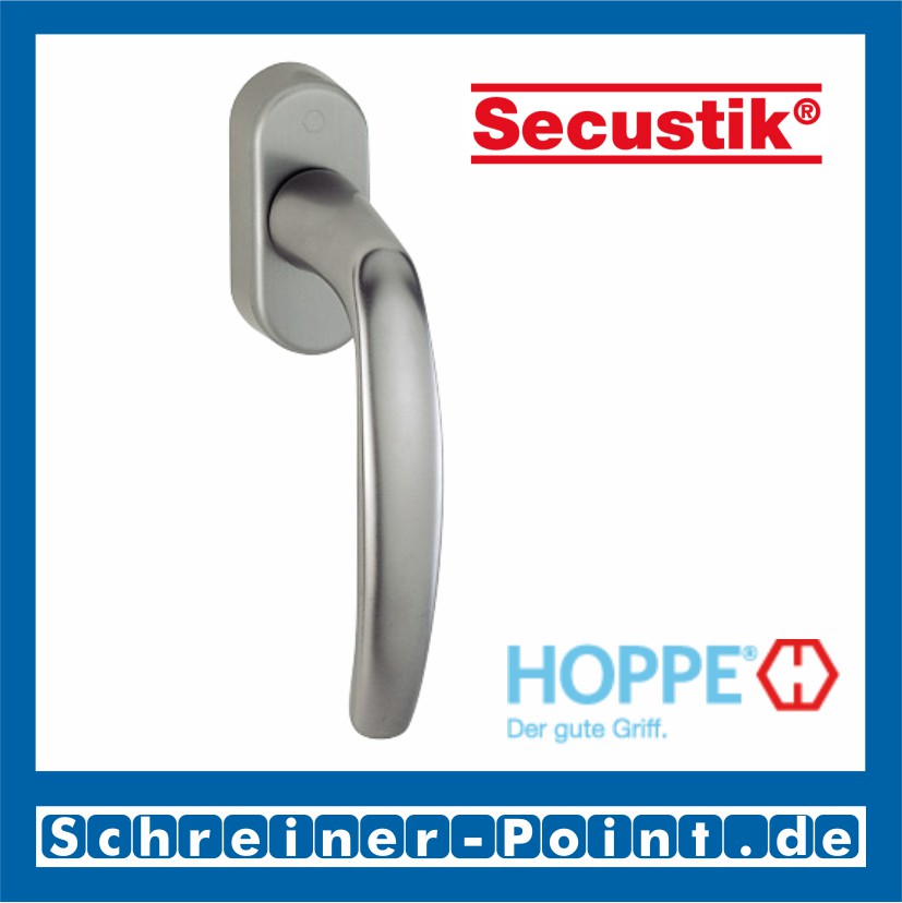 Hoppe Atlanta Aluminium Fenstergriff F9 Stahl Secustik 0530/US952, 2210327, 2210343